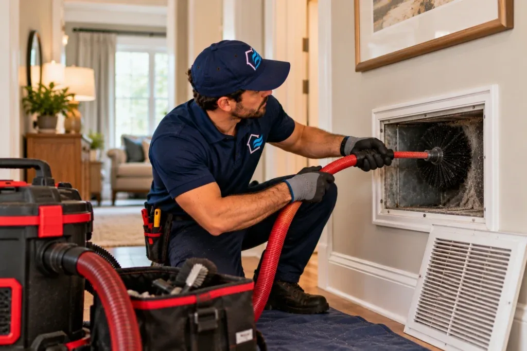 Professional HVAC vent cleaning service
