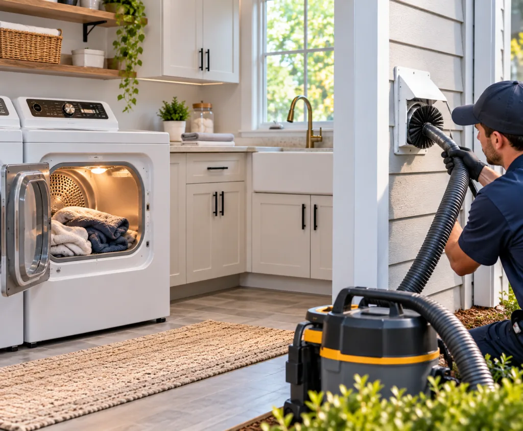 RESIDENTIAL DRYER VENT CLEANING AND DRYER SYSTEM TREATMENT