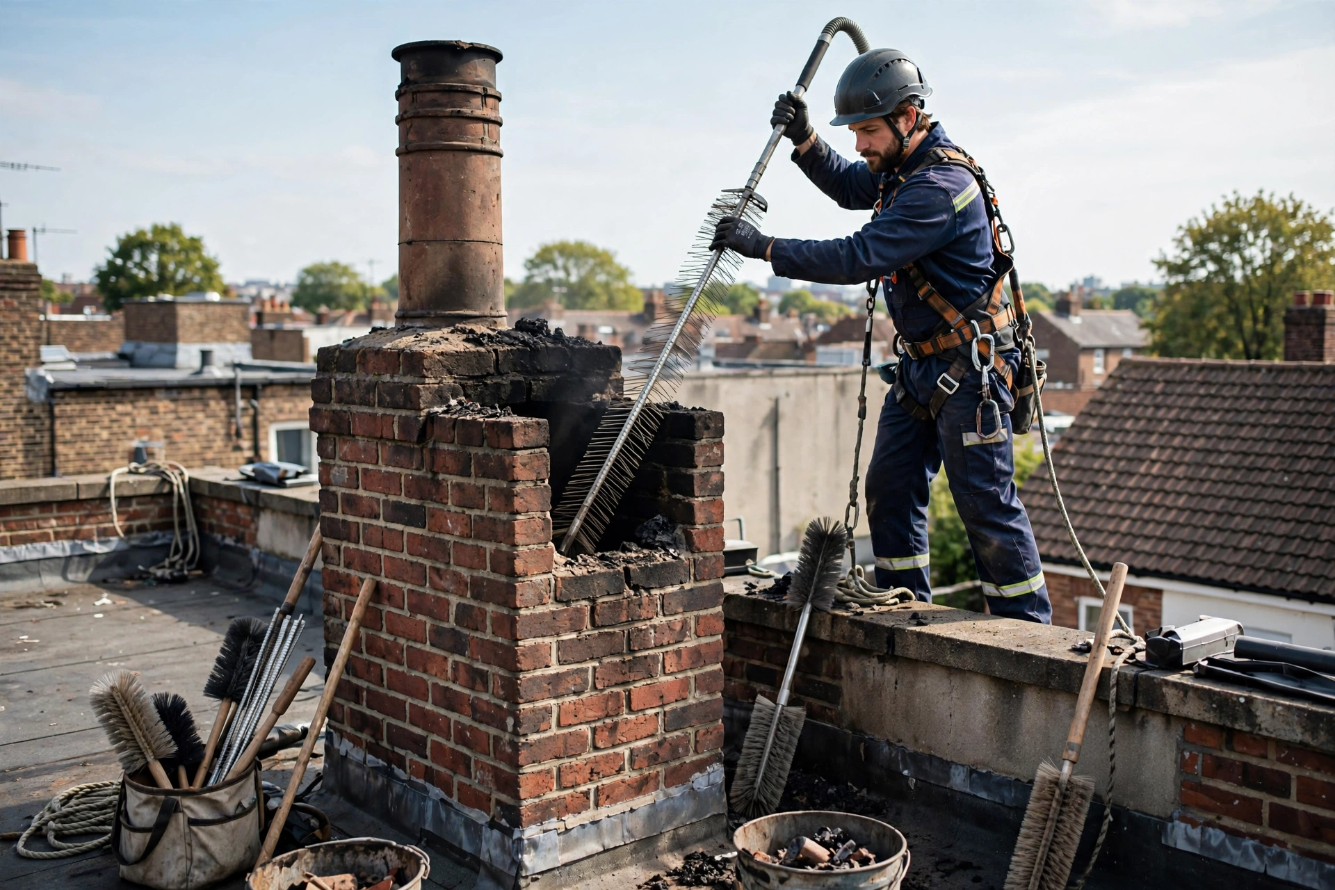 Professional chimney cleaning service